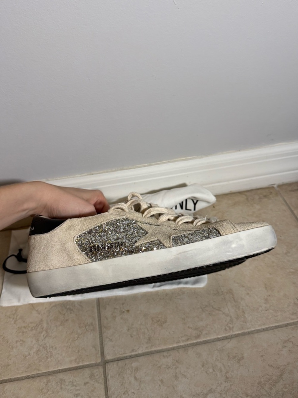 Golden Goose Super-Star glitter suede sneakers - Picture 4 of 5